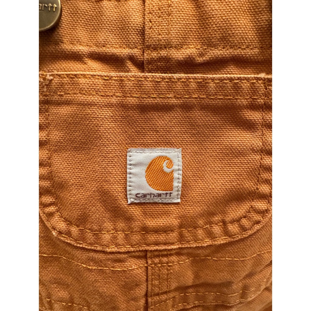Carhartt Baby Boys Brown Canvas Bib Overalls 9M Duck Cotton Workwear 9 Months